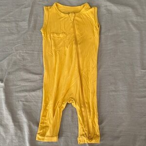 Kyte Baby Zippered Sleeveless Romper in Butter